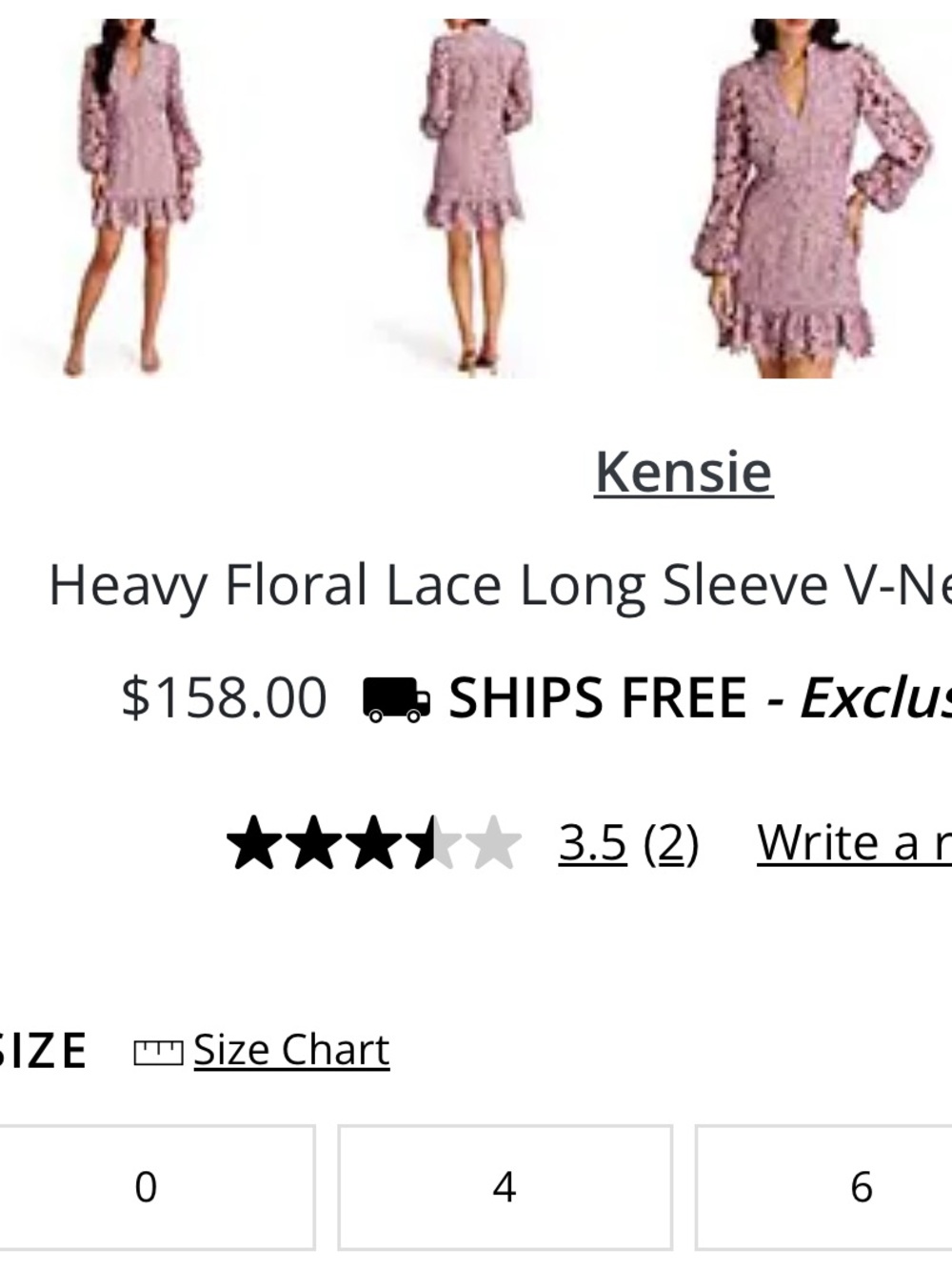 Kensie Dusty Lavender Floral Lace Mini Dress NWT - Picture 8 of 10